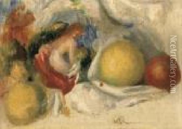 Etude De Fruits Et De Nu Oil Painting - Pierre Auguste Renoir