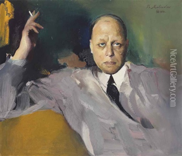 Portrait Of Folke Sederholm (1891-1956) Oil Painting - Filip Malyavin