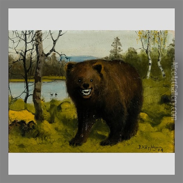 Bear Oil Painting - Juho Kyyhkynen
