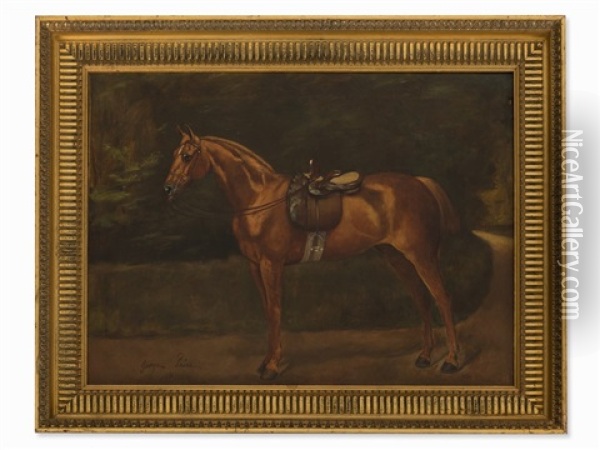 Equestrian Portrait Oil Painting - George Paice