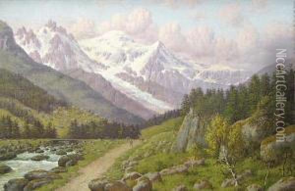 Alpine Landscape Oil Painting - William Baptiste Baird