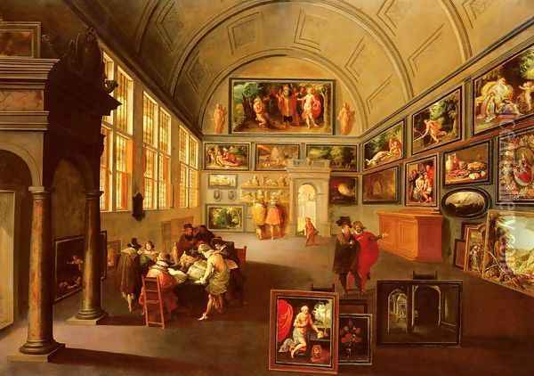 The interior of a picture gallery Oil Painting - Frans the younger Francken