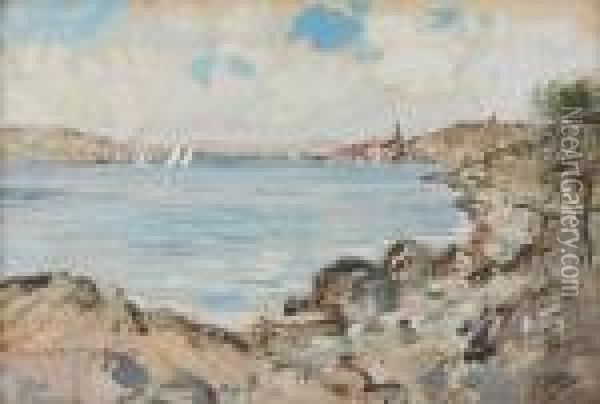 River Clyde From Lunderston Bay Oil Painting - James Kay