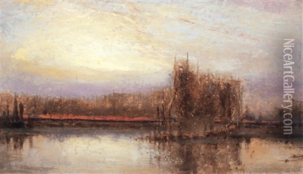 Fish Weirs, St. John, N.b. Oil Painting - John A. Hammond