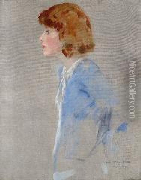 Fanciulla In Azzurro Oil Painting - Edoardo Gioia