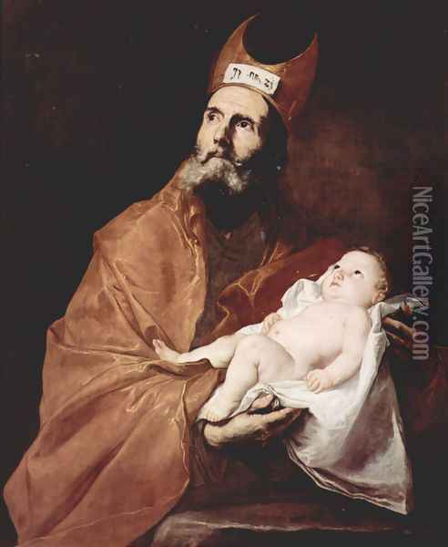 St. Simeon with the Christ child Oil Painting - Jusepe de Ribera