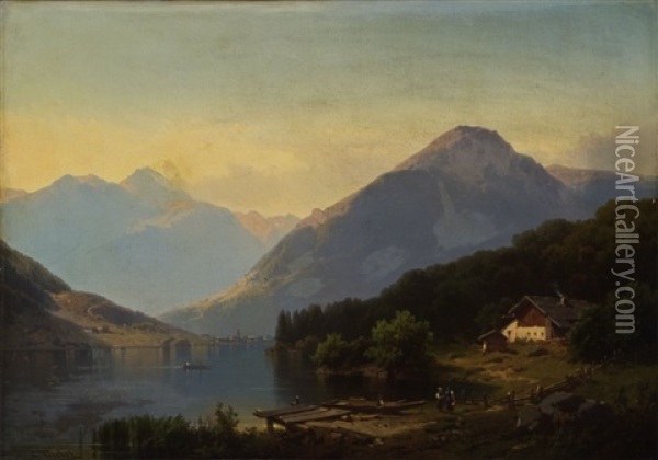 Der Tegernsee In Oberbayern Oil Painting - Carl Triebel