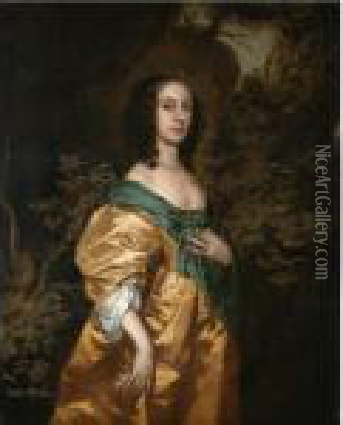 Portrait Of Elizabeth Harvey, Lady Finch (1627-1676) Oil Painting - Sir Peter Lely