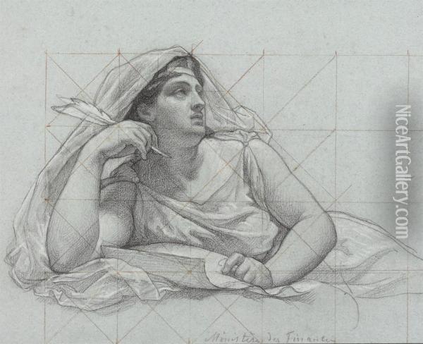 Study For A Female Allegorical Figure Oil Painting - Victor Francois Biennourry