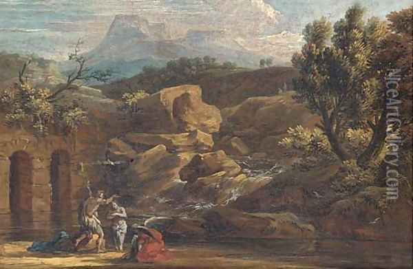 The Baptism of Christ Oil Painting - Salvator Rosa