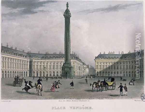 Place Vendome, 1832 Oil Painting - Bernhard Schmidt
