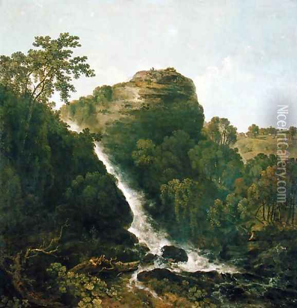 Lydford Waterfall, Tavistock Oil Painting - Richard Wilson