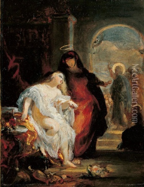 Religiose Szene Oil Painting - Jean-Hilaire Belloc