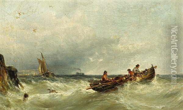 Bringing In The Nets Oil Painting - Edwin Hayes