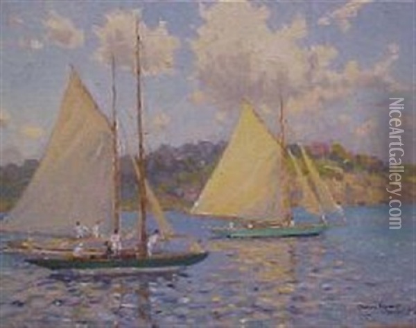 Yachting Oil Painting - Charles David Jones Bryant
