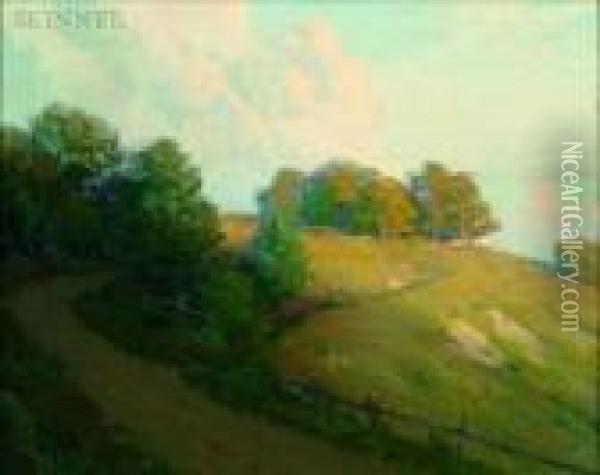 Sunny Hillside Oil Painting - William Jurian Kaula
