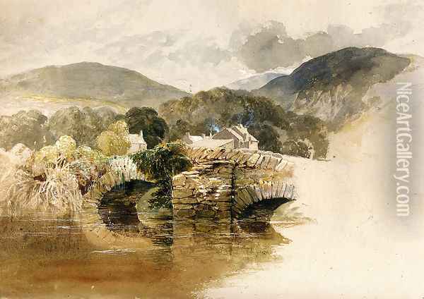 Beddgelert Bridge, North Wales Oil Painting - Samuel Palmer