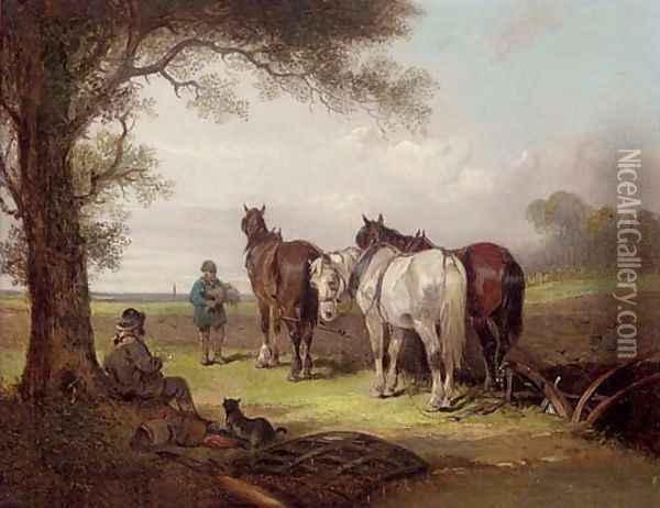 The ploughman's break Oil Painting - William Joseph Shayer