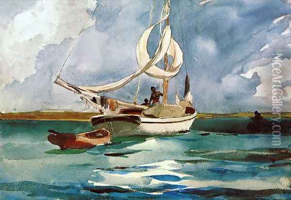 Sloop, Bermuda Oil Painting - Winslow Homer