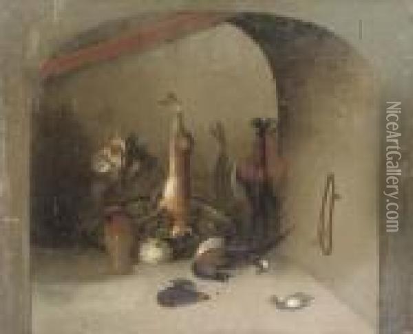 The Gamekeeper's Larder Oil Painting - Benjamin Blake