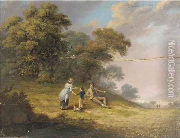Tending to friends Oil Painting - English School