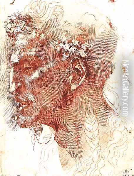 Satyr's Head Oil Painting - Michelangelo Buonarroti