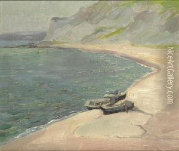Boats On The Beach Oil Painting - Harry Phelan Gibb