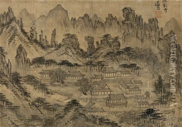 Temple Oil Painting -  Chung Sun