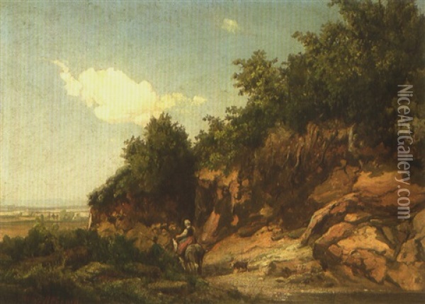 Reiter In Weiter Sommerlandschaft Oil Painting - Wilhelm von Abbema