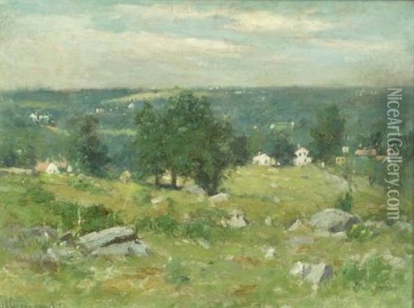 Edge Of The Village Oil Painting - Joseph H. Greenwood