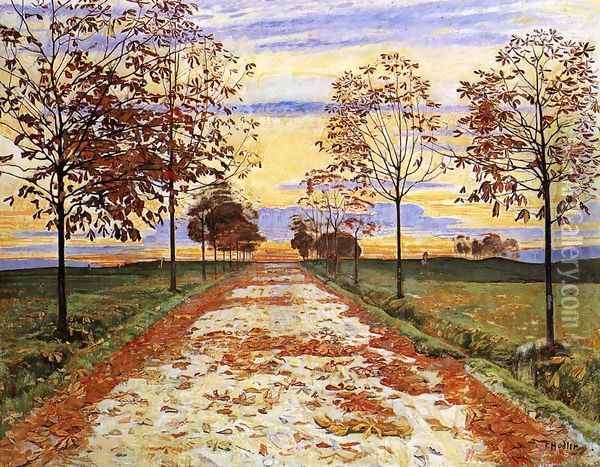 Autumn Evening Oil Painting - Ferdinand Hodler