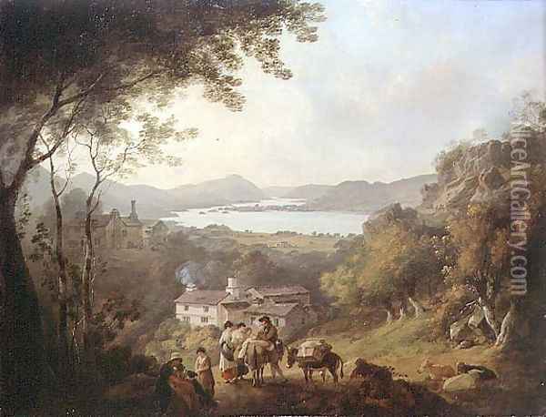 Windermere from Troutbeck Oil Painting - Julius Caesar Ibbetson