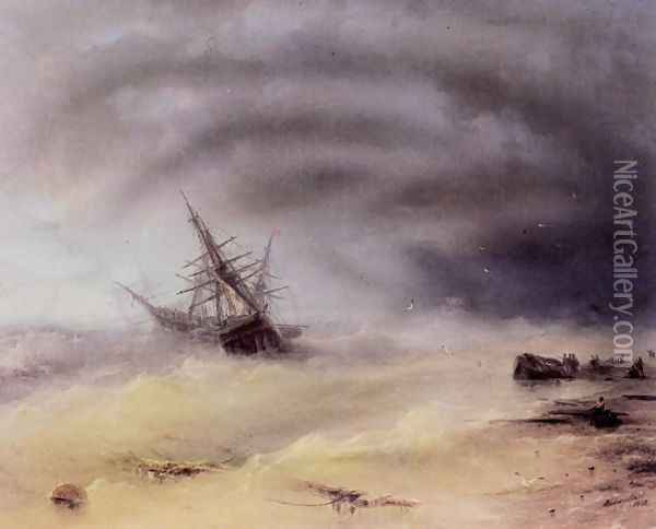 Storm Oil Painting - Ivan Konstantinovich Aivazovsky