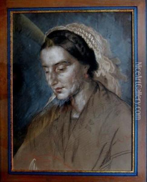 Etude Pour Un Portrait De Dame Oil Painting - Jean-Mathieu Nisen