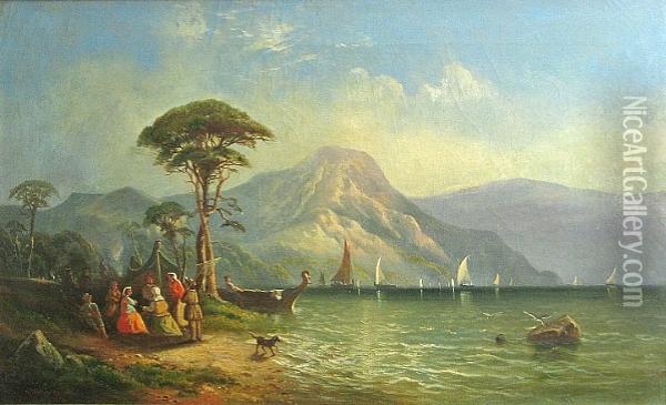 Morning On The Coast Of Italy Oil Painting - Samuel P. Dyke