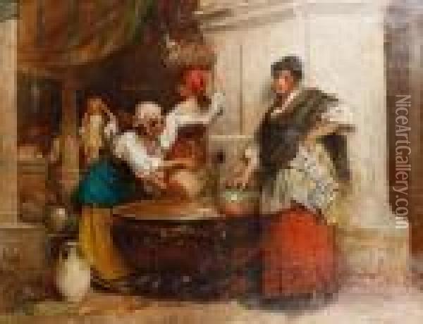 The Water Carriers Oil Painting - Thomas Kent Pelham