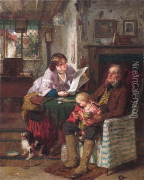 The Letter Oil Painting - Thomas Faed