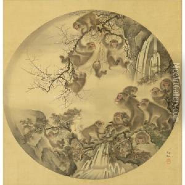 19th Century Oil Painting - Mori Shusho, Dit Sosen
