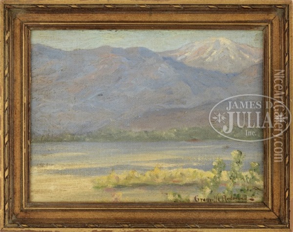 Landscape With Snow Capped Mountain Oil Painting - Granville S. Redmond