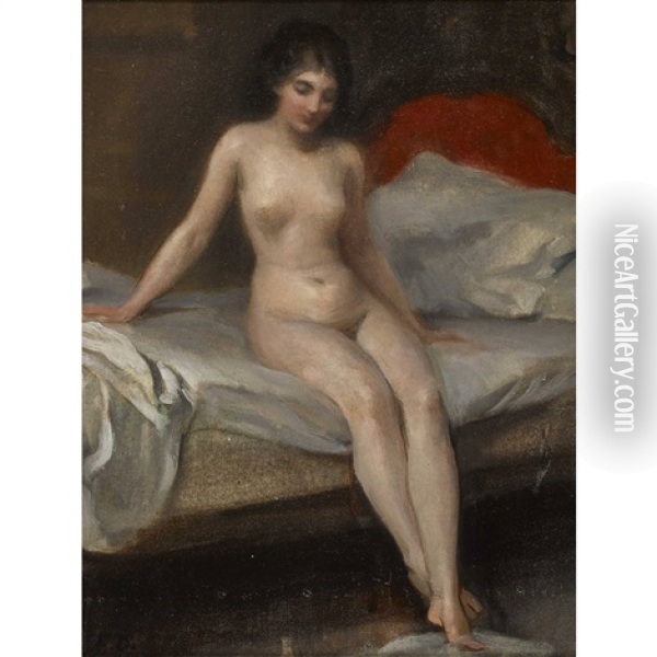 Nu Assis Oil Painting - Frederic Dufaux