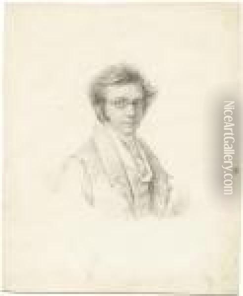 Bildnis Eines Jungen Mannes Mit Augenglasern Oil Painting - Franz Xavier Winterhalter