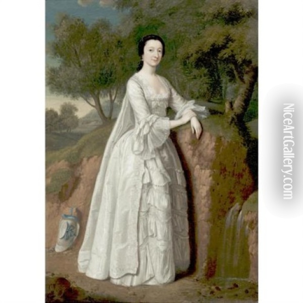 Portrait Of A Lady (elizabeth Montagu?) Oil Painting - Edward Haytley