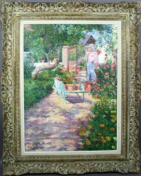 The Artist's Garden In Giverny Oil Painting - Mariquita Gill