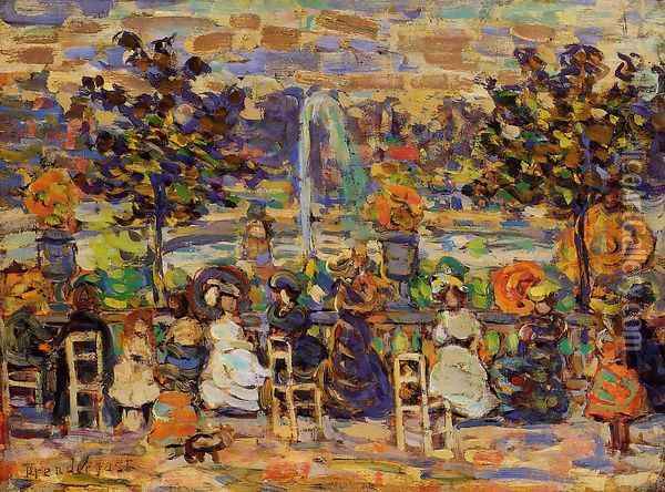In Luxembourg Gardens Oil Painting - Maurice Brazil Prendergast