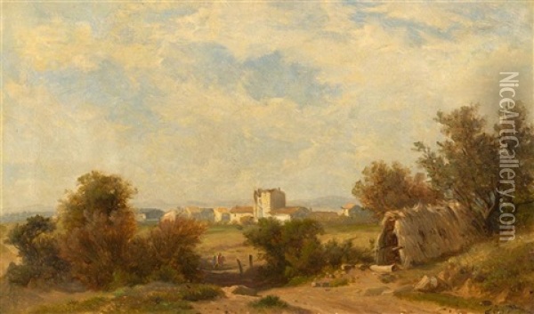 Landschaft Bei St. Raphael Oil Painting - Francois Diday
