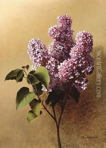Blooming Lilac Stem Oil Painting - Gavril Kondratenko