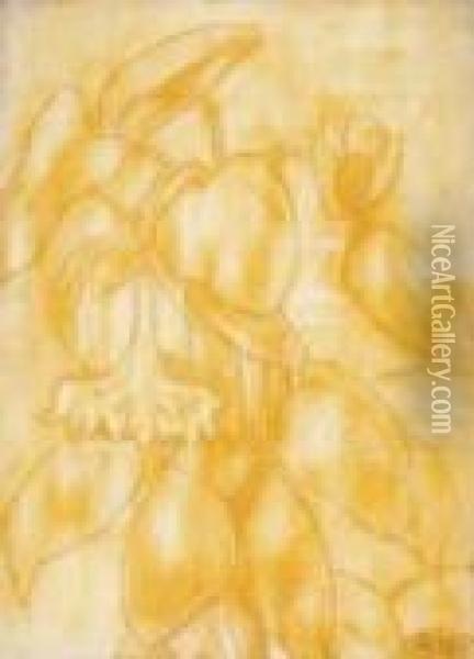 Hangende Sonnenblumen Oil Painting - Christian Rohlfs