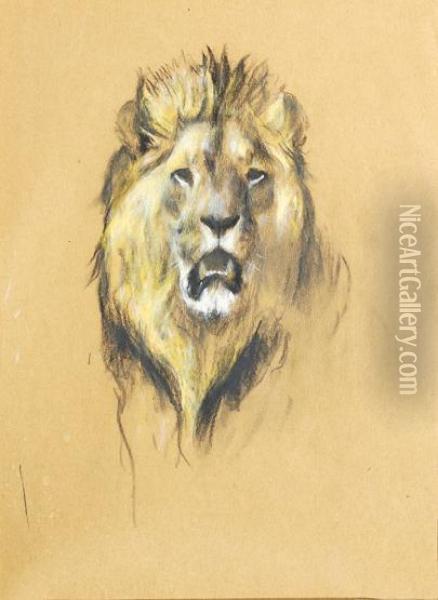 Lion; Cheetah; Leopard Oil Painting - Arthur Wardle