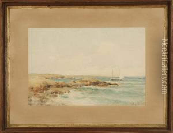 Leaving The Harbor Oil Painting - Prosper Louis Senat