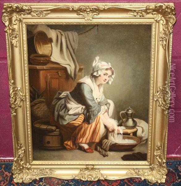 Study Of A Washerwoman Oil Painting - Jules Breton